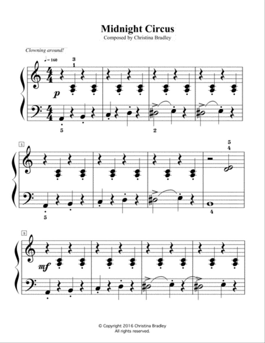 Midnight Circus Midnight Circus Easy Piano scores gallery preview page 1