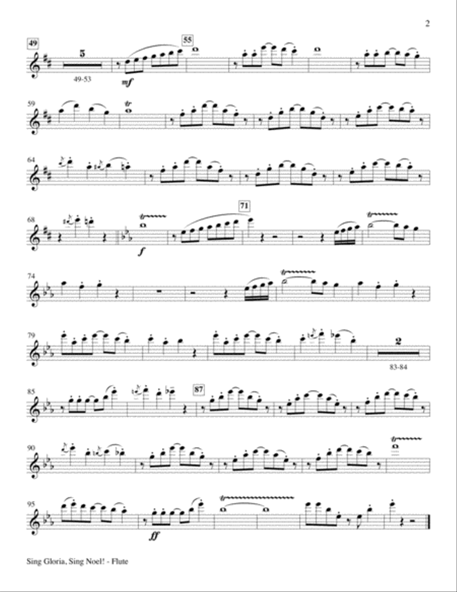 Sing Gloria, Sing Noel!-Raney-Conductor's Score, Flute, & Percussion-Digital Ver Unison Choir scores gallery preview page 14