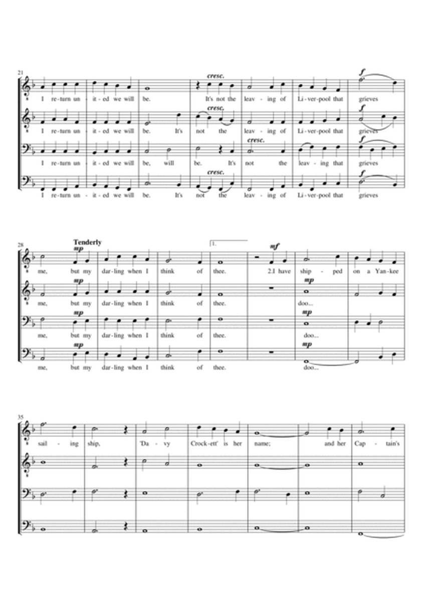 The Leaving Of Liverpool (trad. English Folksong) - TTBB male choir arrangement image number null