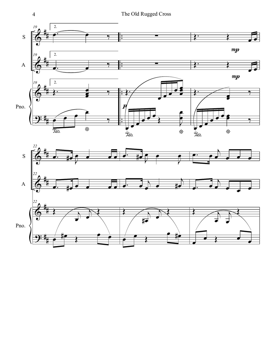 The Old Rugged Cross Vocal Duet scores gallery preview page 4
