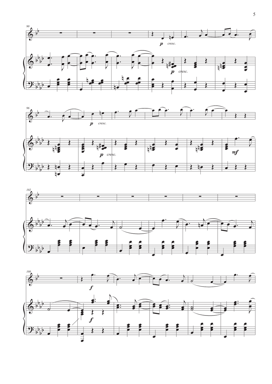 Valse Sentimentale for Clarinet and Piano Clarinet Solo scores gallery preview page 5