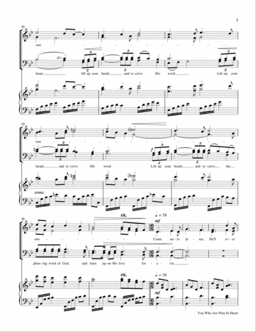 You Who Are Pure In Heart / Come Unto Jesus 4-Part scores gallery preview page 3