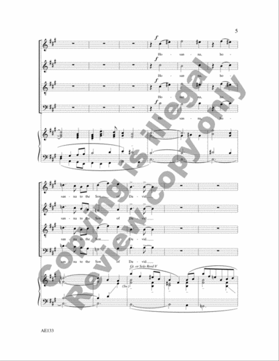 Hosanna to the Son of David 4-Part scores gallery preview page 6