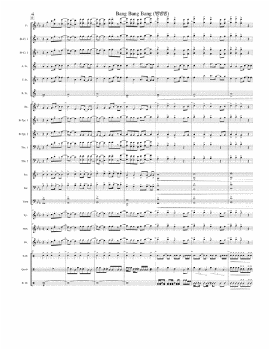 Bang Bang Bang! Marching Band scores gallery preview page 4
