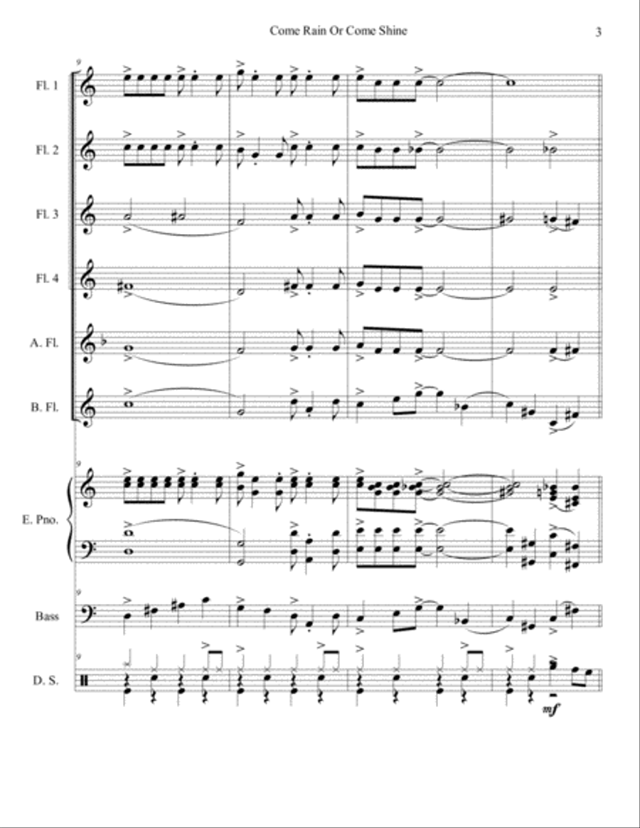 Come Rain Or Come Shine Woodwind Ensemble scores gallery preview page 3