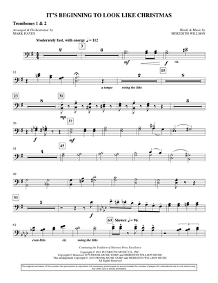 Book cover for It's Beginning To Look Like Christmas (arr. Mark Hayes) - Trombone 1,2
