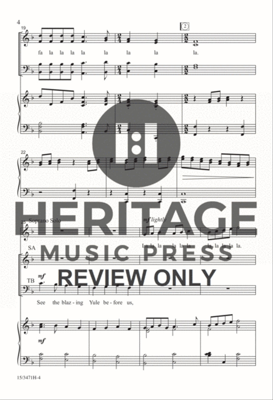 Deck the Hall 4-Part scores gallery preview page 4