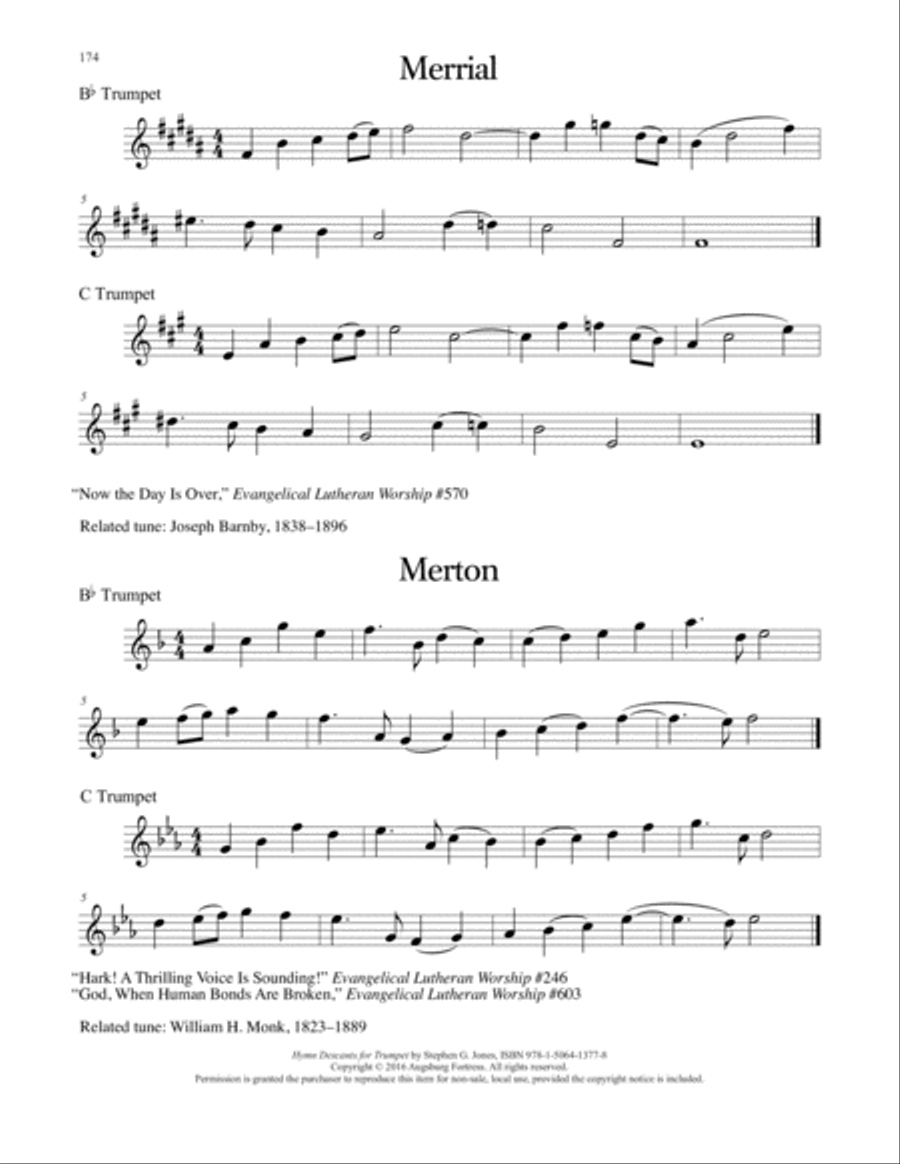 Hymn Descants for Trumpet C Trumpet scores gallery preview page 175