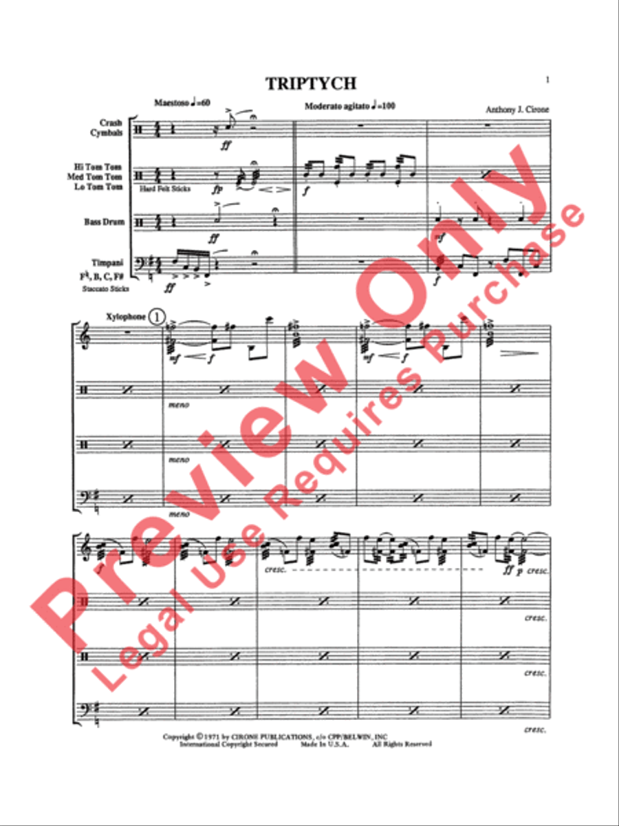 Triptych Percussion Ensemble scores gallery preview page 4