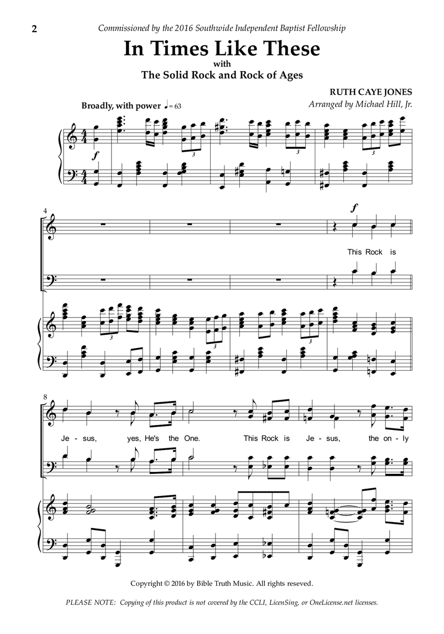 In Times Like These 4-Part scores gallery preview page 1