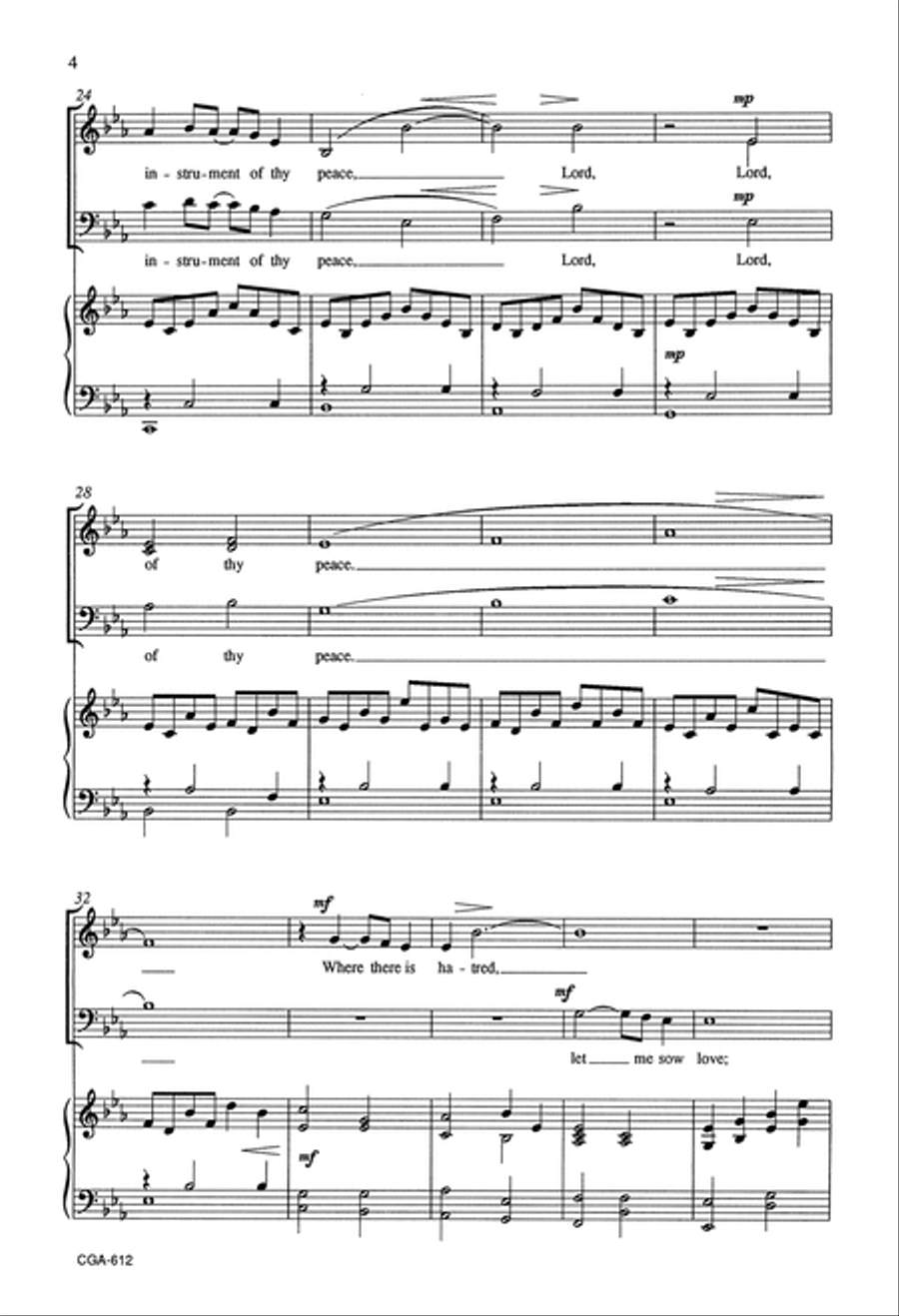 Lord, Make Me an Instrument of Thy Peace 4-Part scores gallery preview page 4