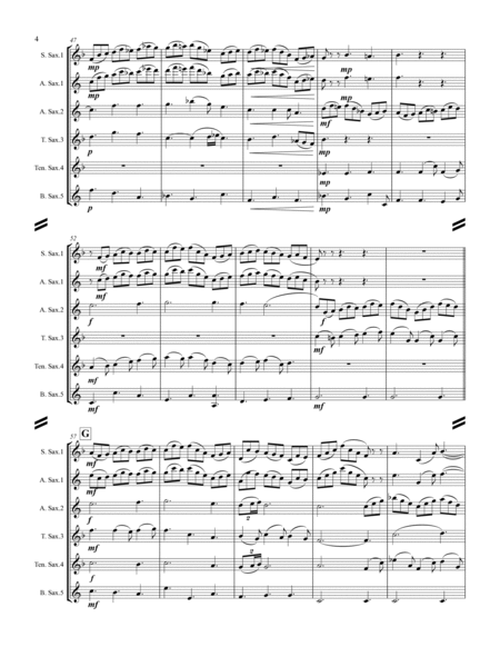 Bach - Jesu, Joy of Man’s Desiring (for Saxophone Quintet SATTB or AATTB) image number null