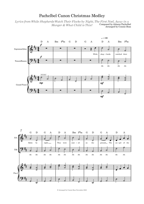 Pachelbel Canon Christmas Medley SATB and piano