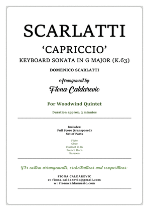 Scarlatti Capriccio arranged for Woodwind Quintet
