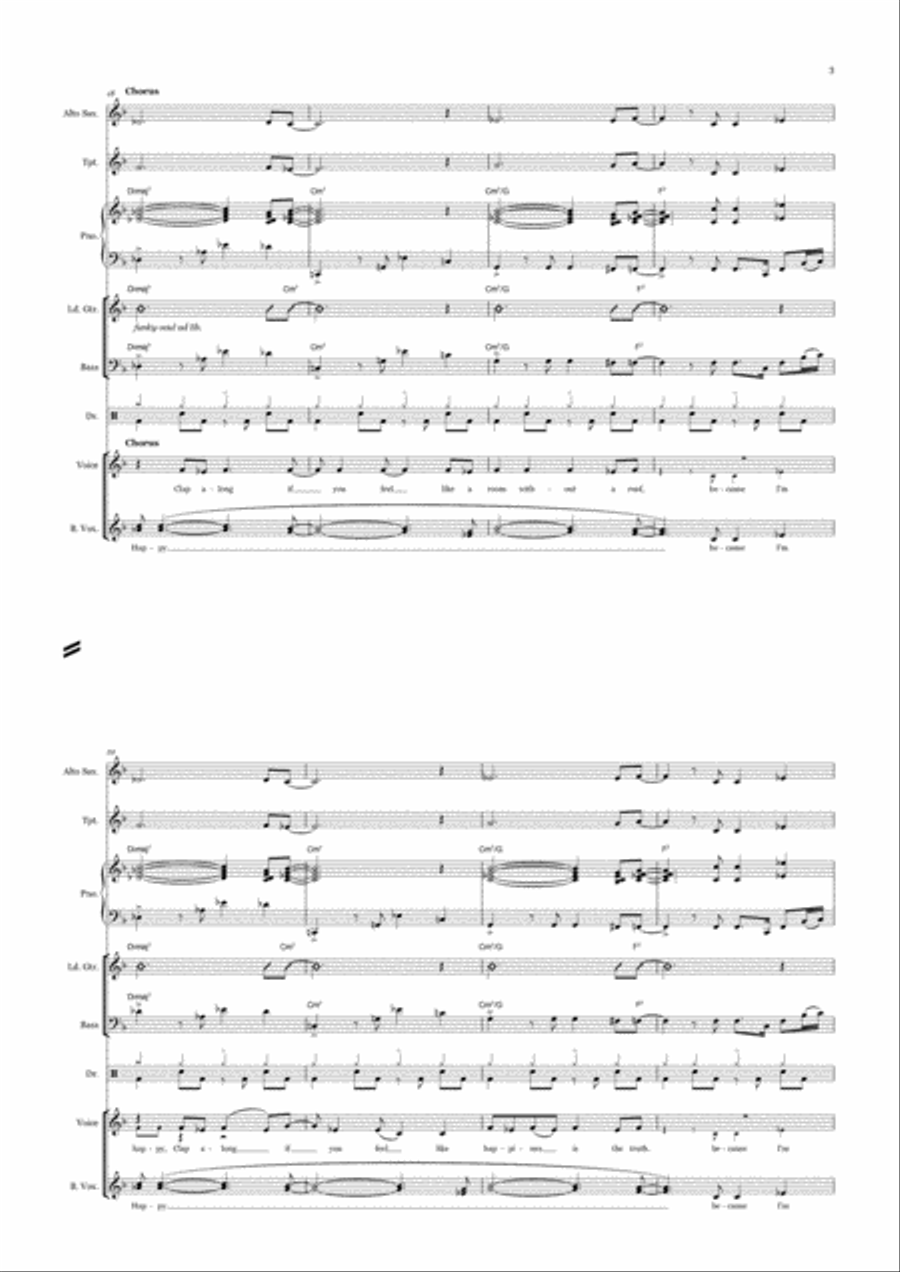 Happy Piano, Vocal, Guitar scores gallery preview page 4