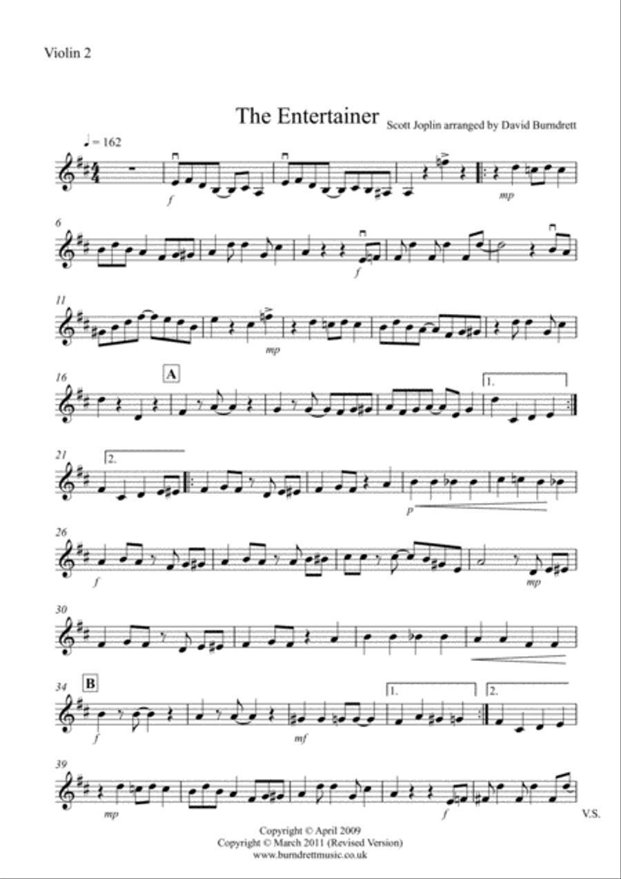 The Entertainer for Violin Quartet The Entertainer for Violin Quartet Violin Solo scores gallery preview page 5