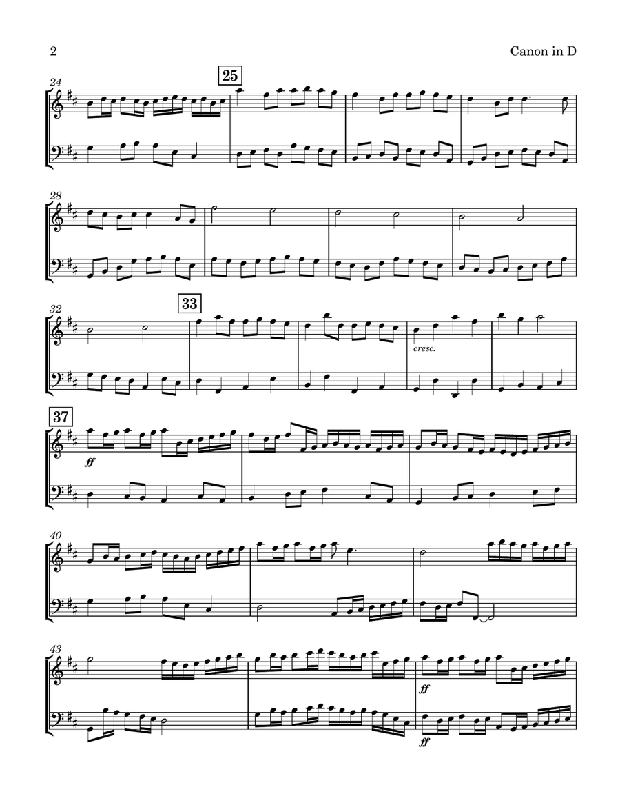 Canon In D Violin Cello Duet String Duet scores gallery preview page 3