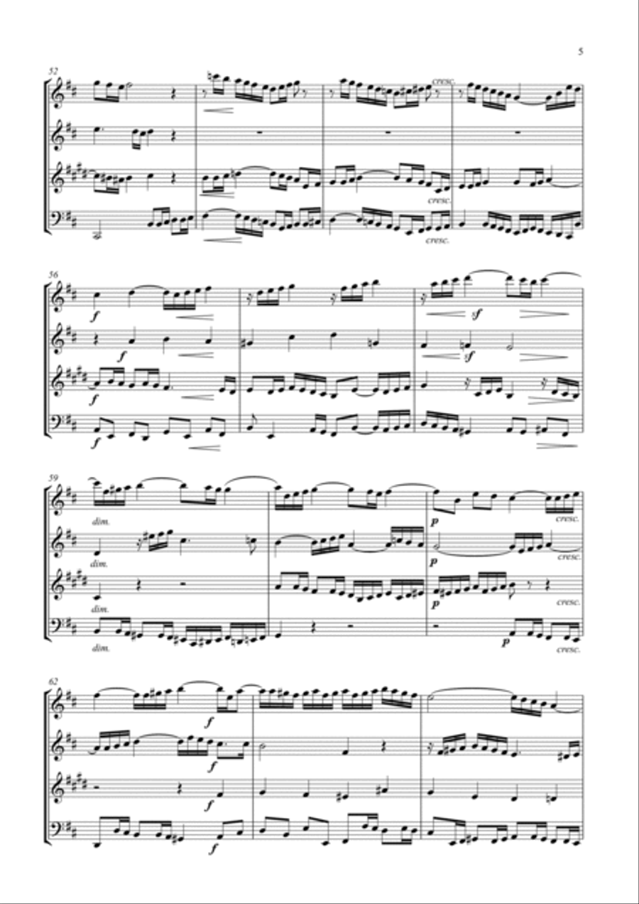 Bach Prelude and Fugue No. 12 arr. Woodwind Quartet Woodwind Quartet scores gallery preview page 5
