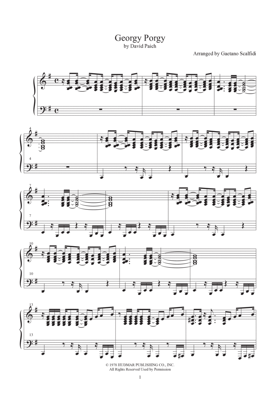Georgy Porgy Piano Solo scores gallery preview page 1
