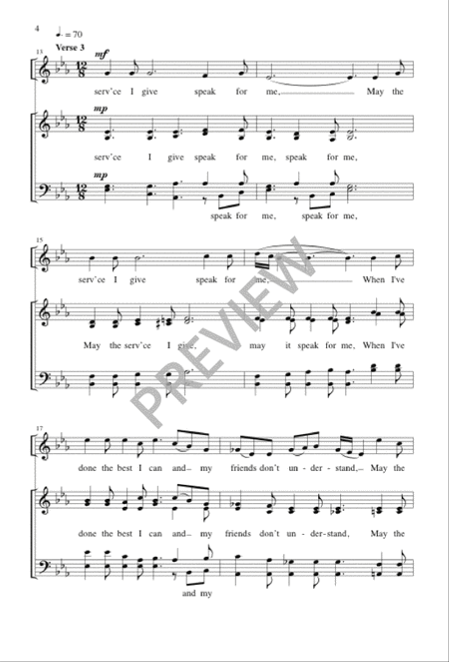 May the Work I've Done Speak for Me 4-Part scores gallery preview page 4