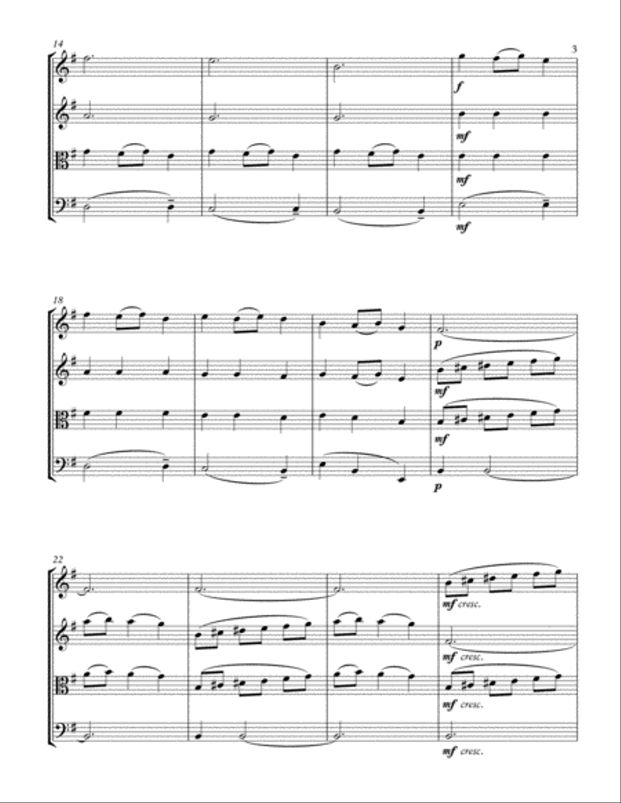 Four Christmas Songs for String Quartet String Quartet scores gallery preview page 3