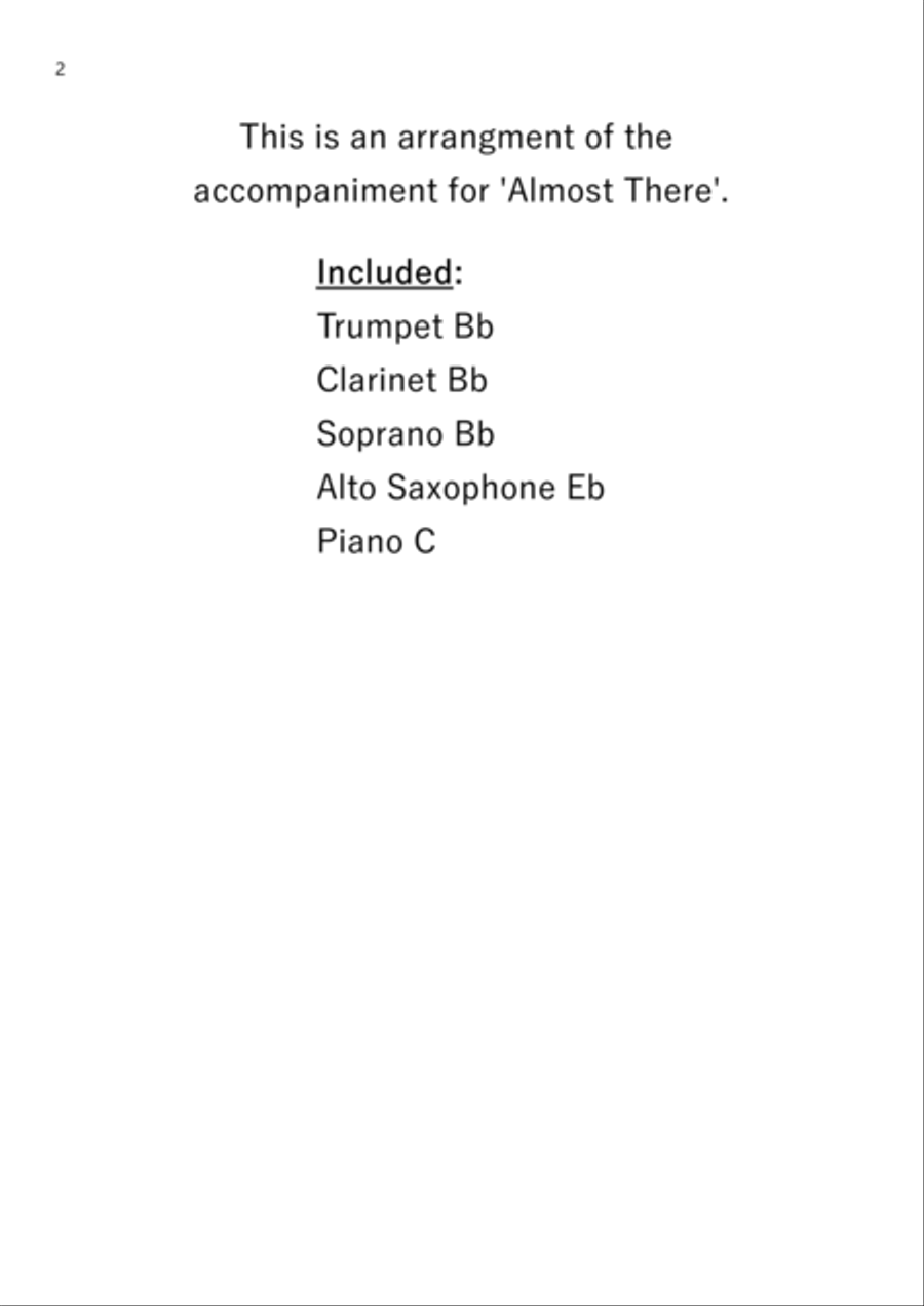 Almost There - Score Only