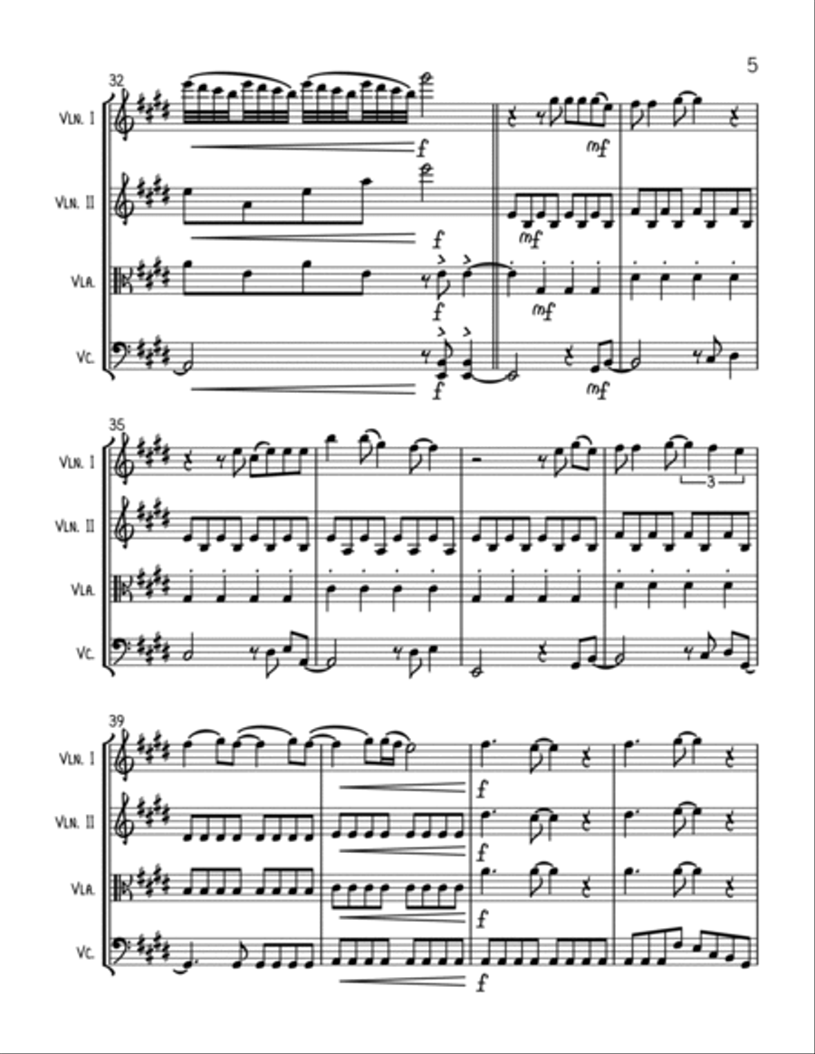 Don't Stop Believin' String Quartet scores gallery preview page 5