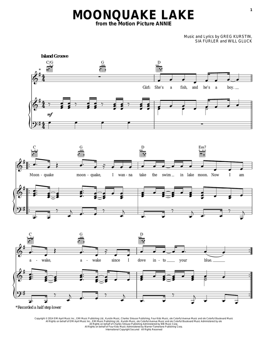 Moonquake Lake Guitar scores gallery preview page 1