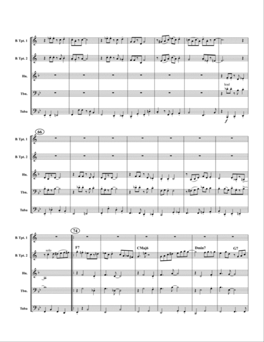 Bugle Call Rag Brass Quintet scores gallery preview page 4