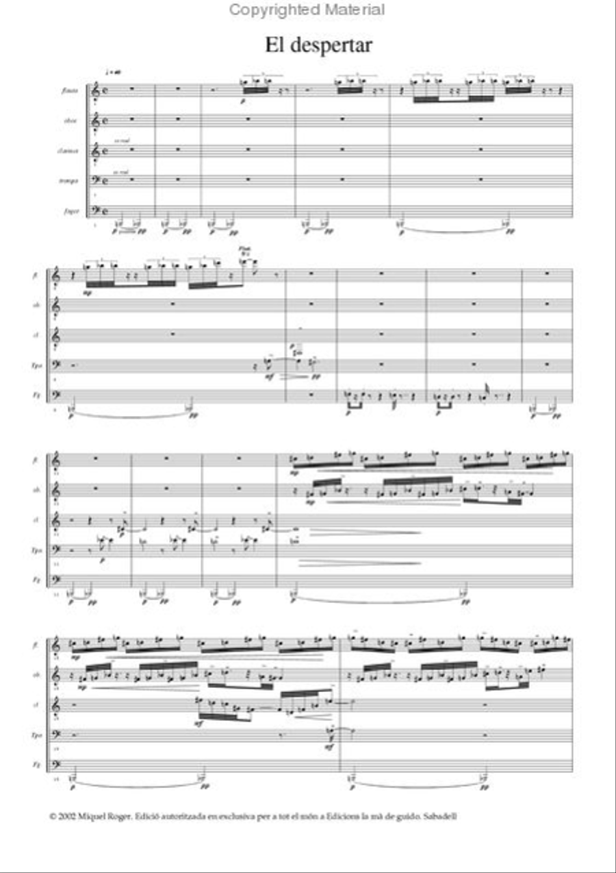 Un dia d'escola Un dia d'escola Woodwind Quintet scores gallery preview page 2