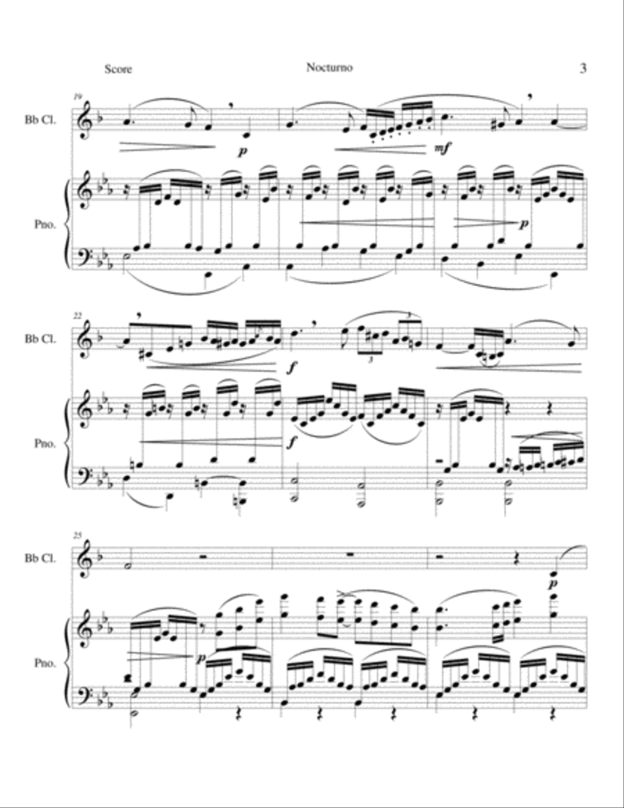 Nocturno - Opus 7 Clarinet Solo scores gallery preview page 3