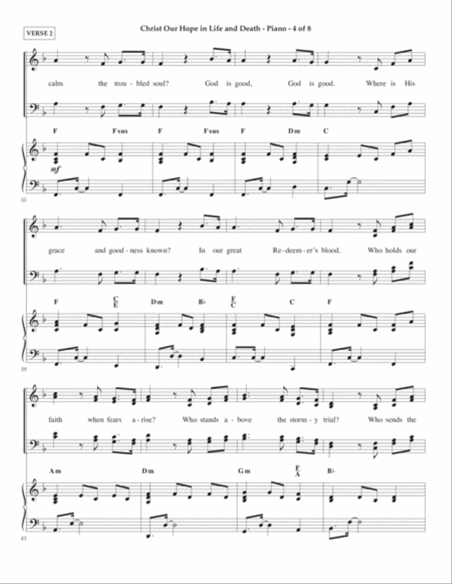 Christ Our Hope In Life And Death Piano, Vocal, Guitar scores gallery preview page 4