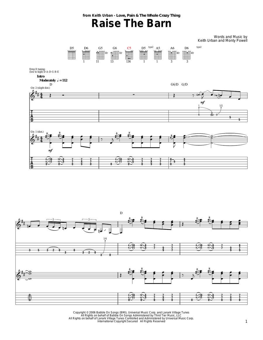 Raise The Barn Raise The Barn Acoustic Guitar scores gallery preview page 1
