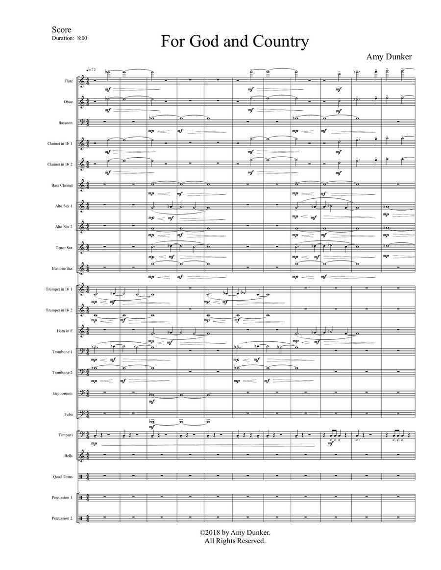 For God and Country (Score and Parts) Concert Band scores gallery preview page 4