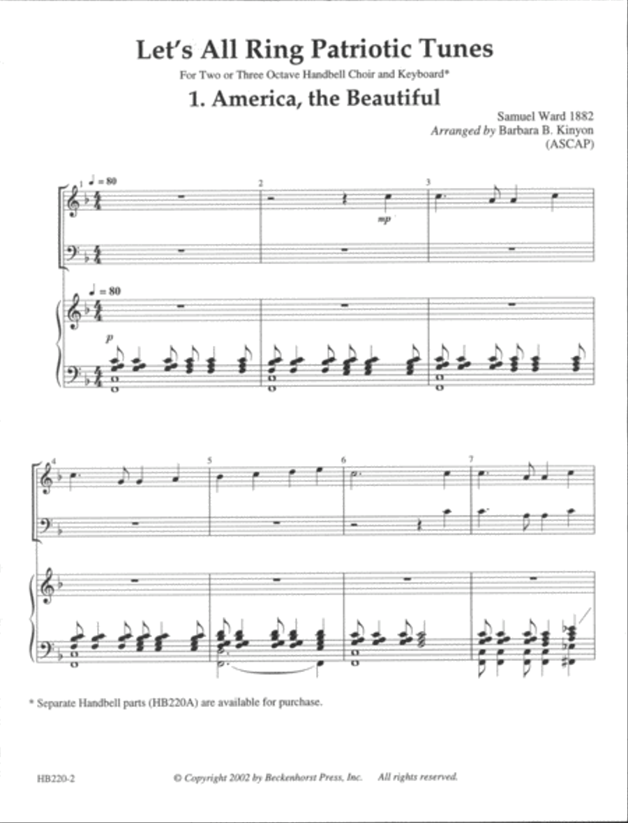 Let's All Ring Patriotic Tunes - full score Handbell Choir scores gallery preview page 2