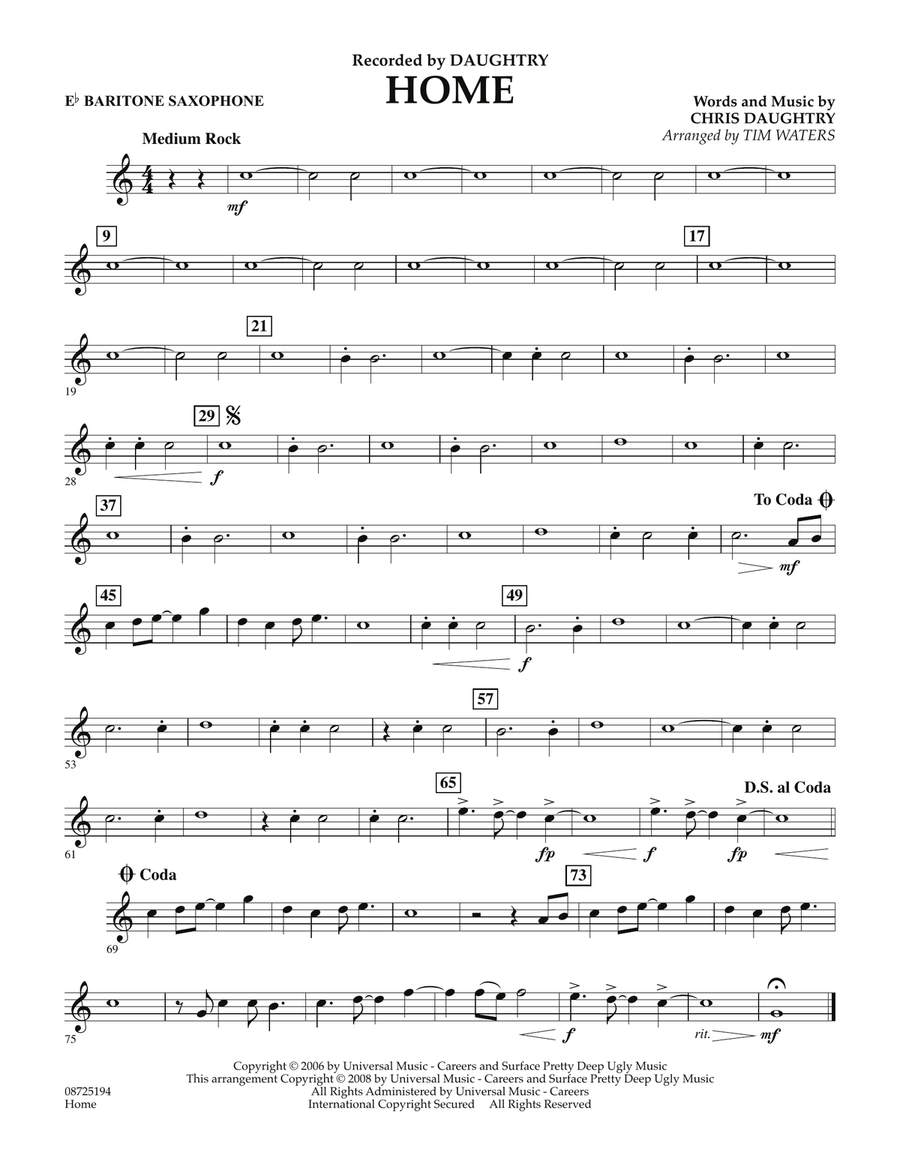 Home - Eb Baritone Saxophone Concert Band scores gallery preview page 1