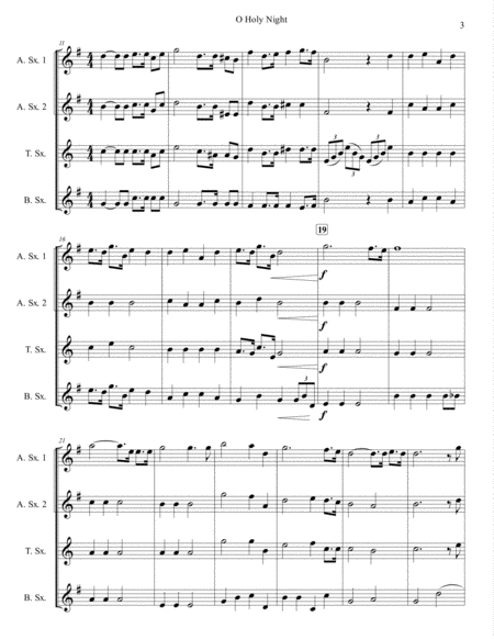 O Holy Night for Saxophone Quartet (SATB or AATB) image number null