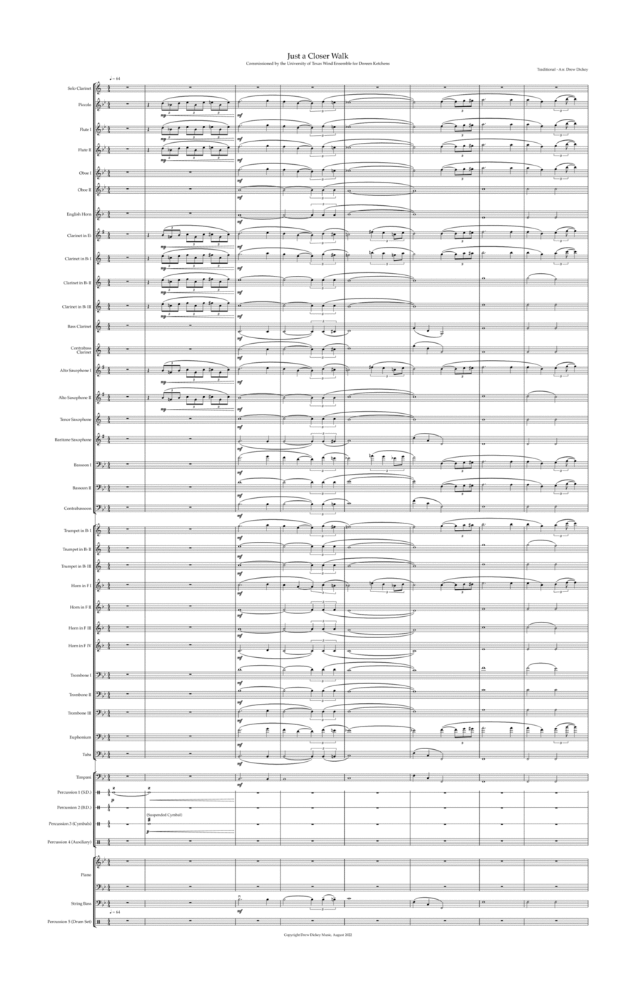 Just a Closer Walk with Thee Concert Band scores gallery preview page 1