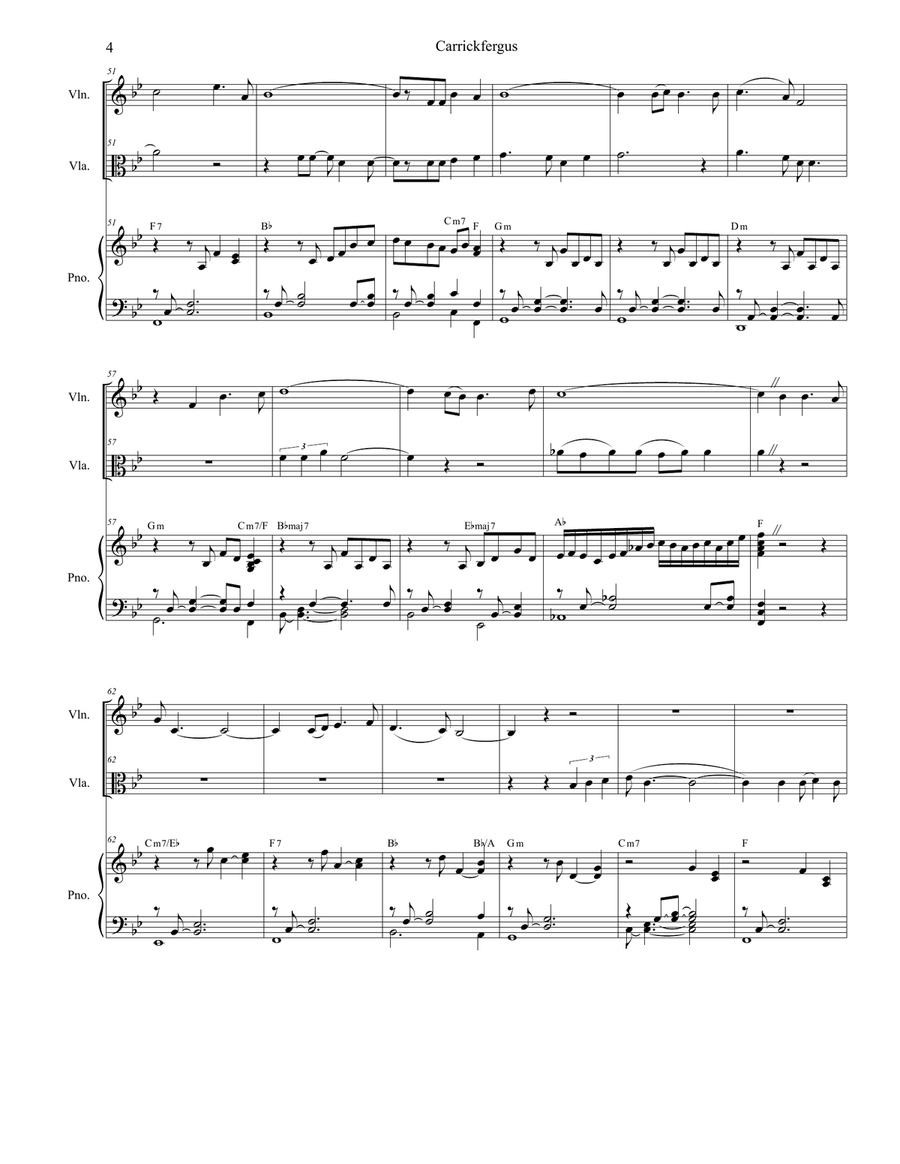 Carrickfergus (Duet for Violin and Viola) String Duet scores gallery preview page 5