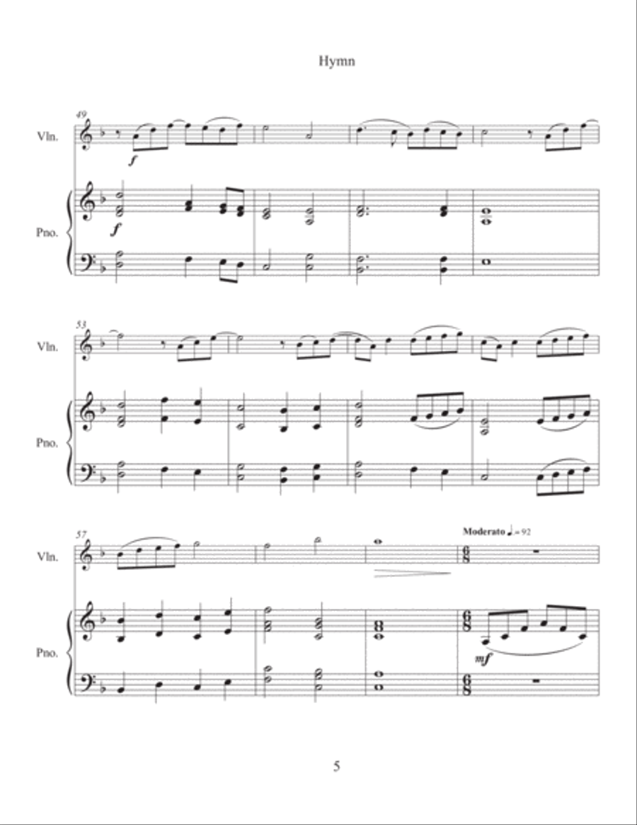 Hymn for Violin and Piano Violin Solo scores gallery preview page 6