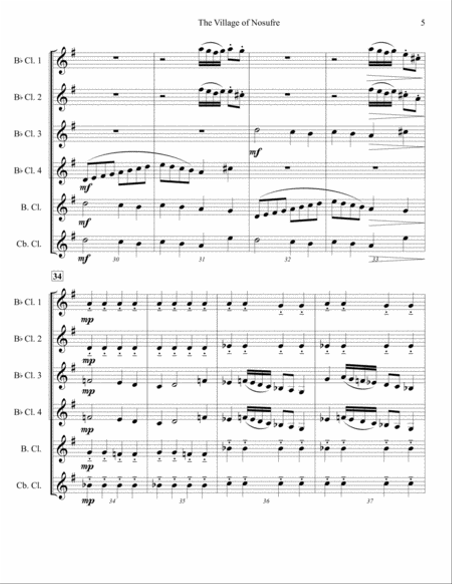 Village of Nosufre Woodwind Ensemble scores gallery preview page 5