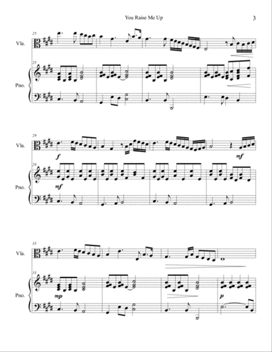 You Raise Me Up Viola scores gallery preview page 4