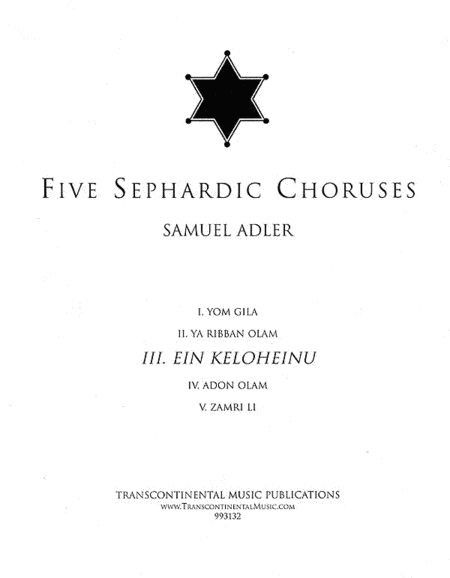 Five Sephardic Choruses: Yom Gila