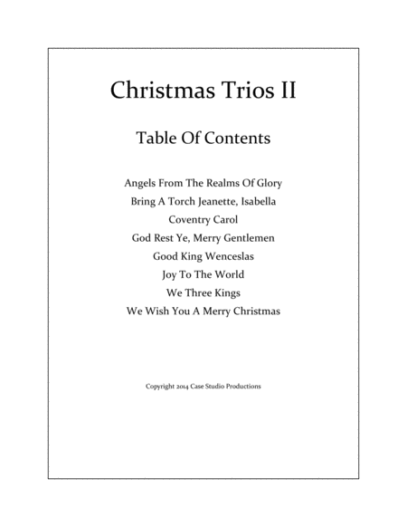 Christmas Trios II - 2 Trumpets and Trombone