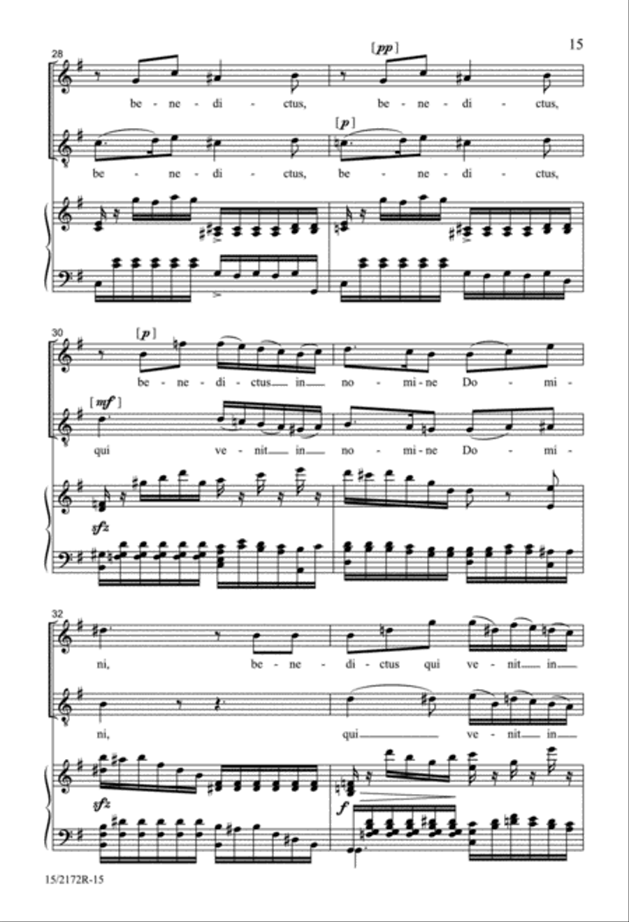 Kyrie, Benedictus and Osanna 4-Part scores gallery preview page 15