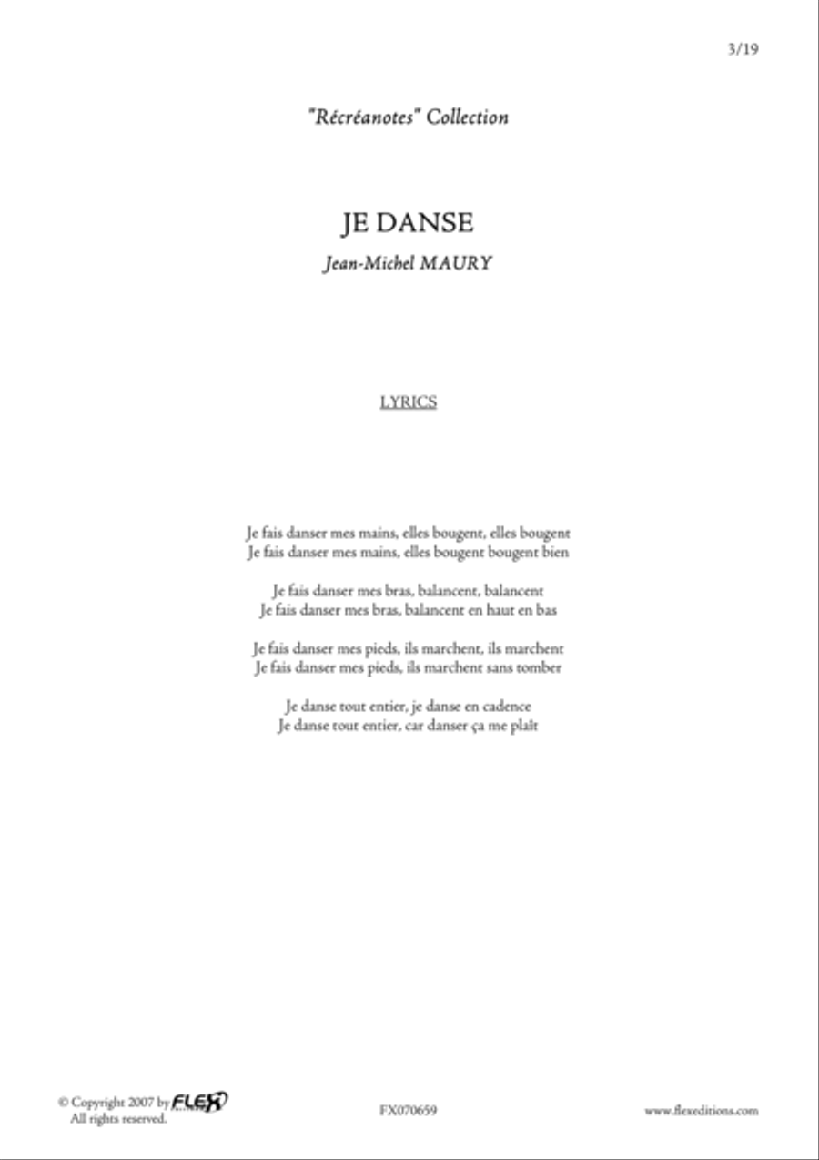 Je Danse Children's Choir scores gallery preview page 3