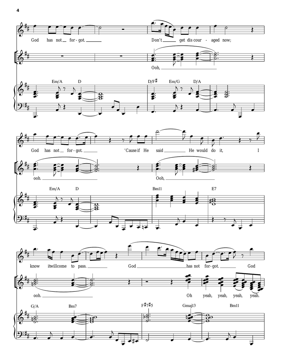 God Has Not 4Got God Has Not 4Got Piano, Vocal, Guitar scores gallery preview page 4