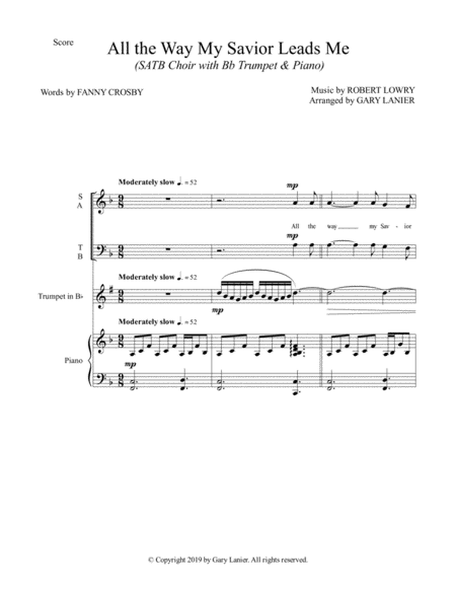 ALL THE WAY MY SAVIOR LEADS ME (SATB Choir with Bb Trumpet & Piano - Octavo plus Trumpet & Choir Par image number null
