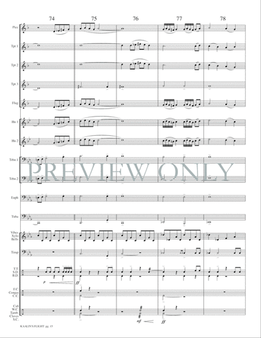 Kaalin's Flight Kaalin's Flight Small Ensemble scores gallery preview page 17