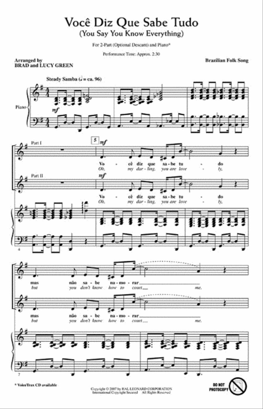 Voce Diz Que Sabe Tudo Choir scores gallery preview page 2